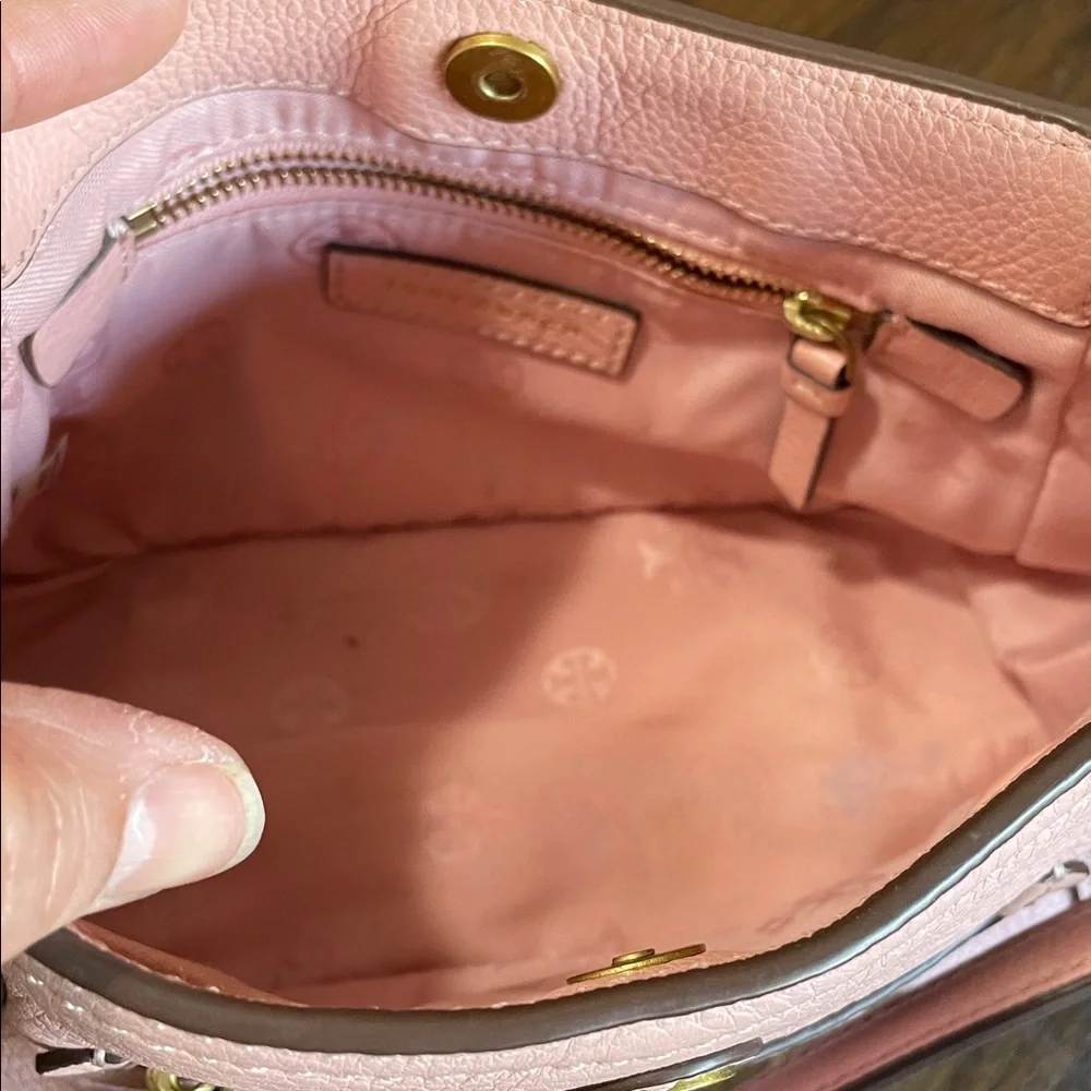 Tory Burch Francis Mini Blush Pink Crossbody Bag with Gold Accents
